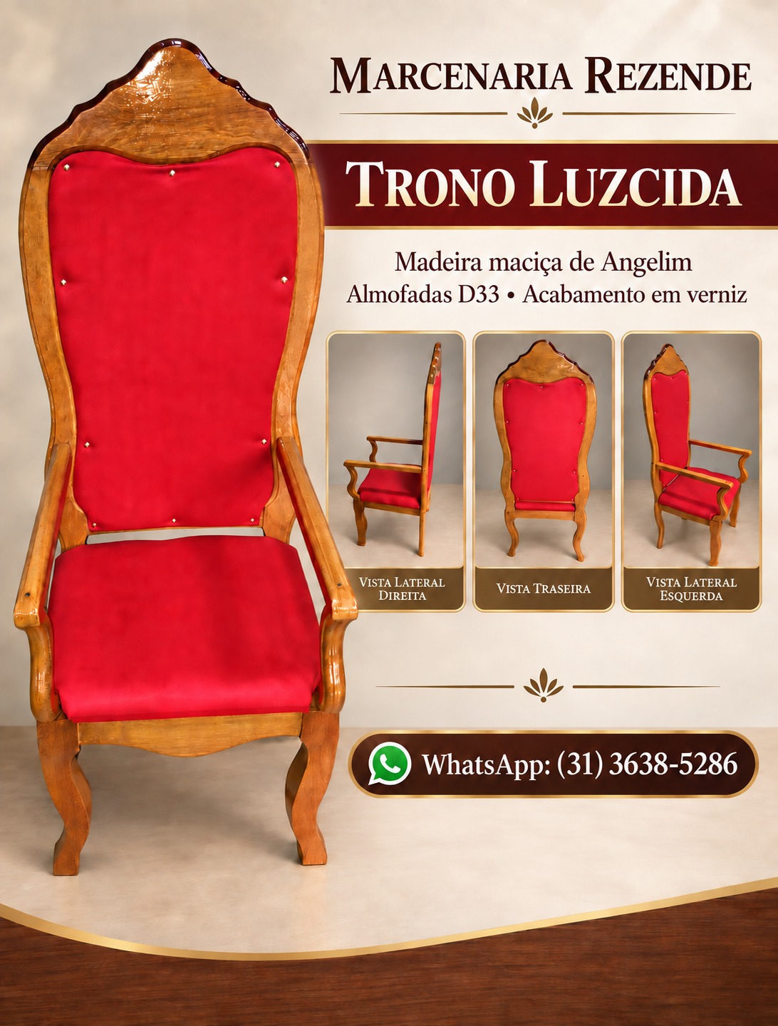Cadeiras para Altar – Marcenaria Rezende